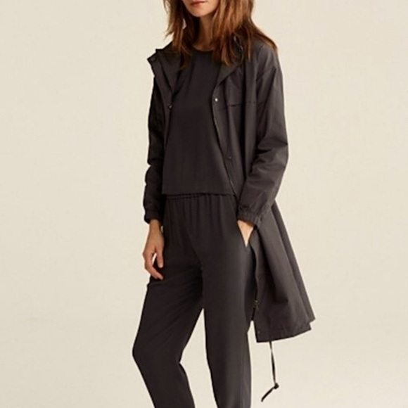 Eileen Fisher Recycled Polyester Hooded Anorak Water-Resistant Jacket Musel M - Picture 1 of 10